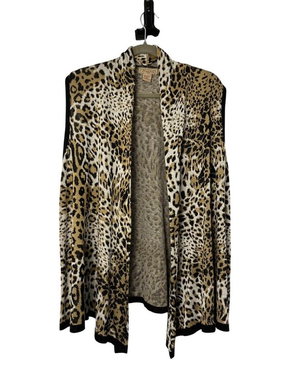 Art And Soul Tops - Art and Soul Leopard Print Open Front Lightweight Knit Cardigan Vest 2X Used USA